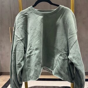 Casual Olive Green Sweatshirt for Women